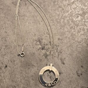 Tiffany & Co. Silver 1837 Circle Pendant Necklace 16"